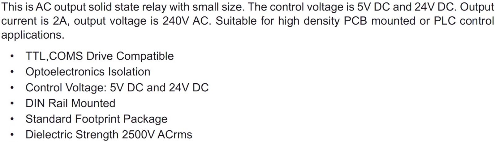 ממסר מצב מוצק MULTICOMP PRO MC002257 TEXT